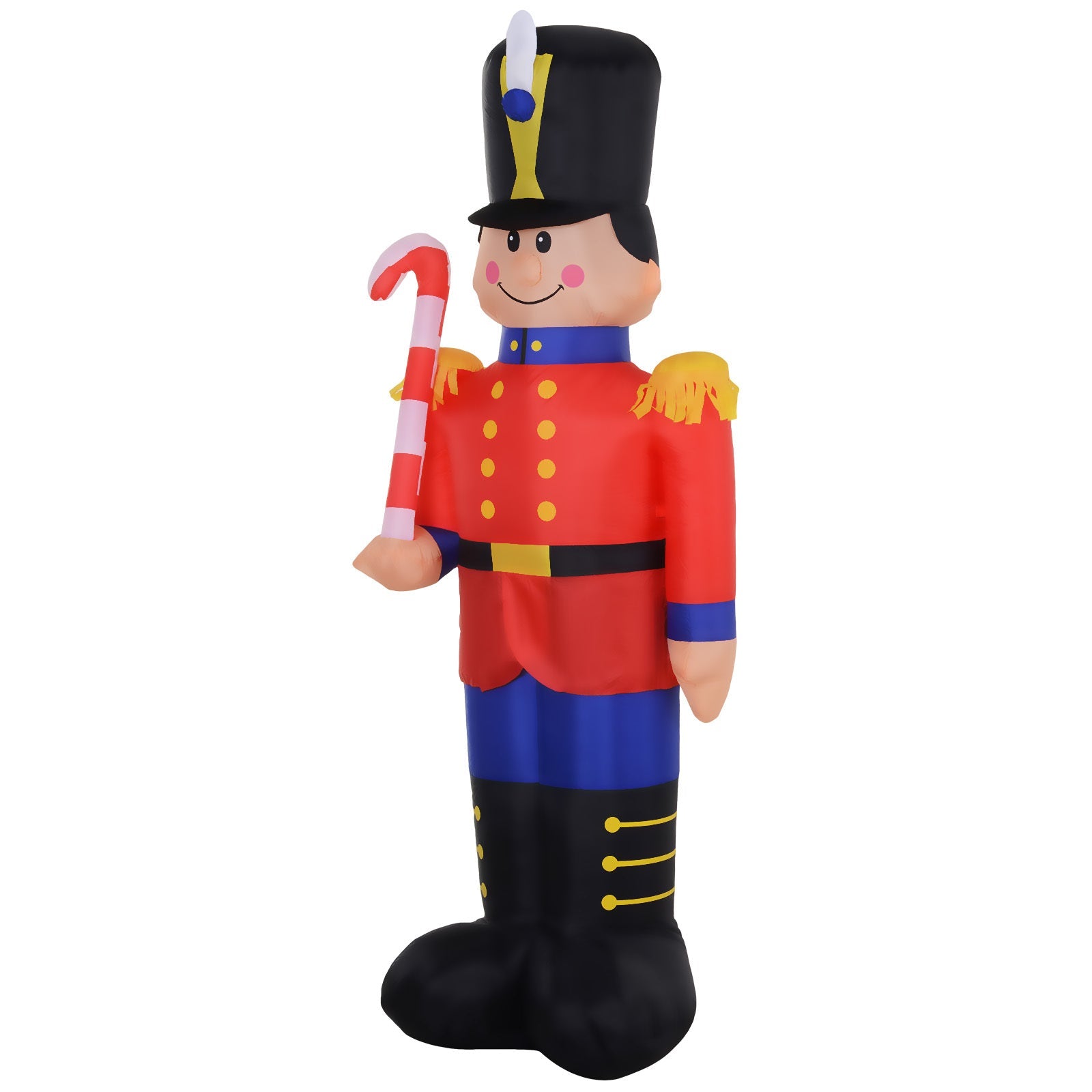 6' Nutcracker Toy Soldier with Candy Cane, Outdoor Blow-Up Yard Decoration with LED Lights Display