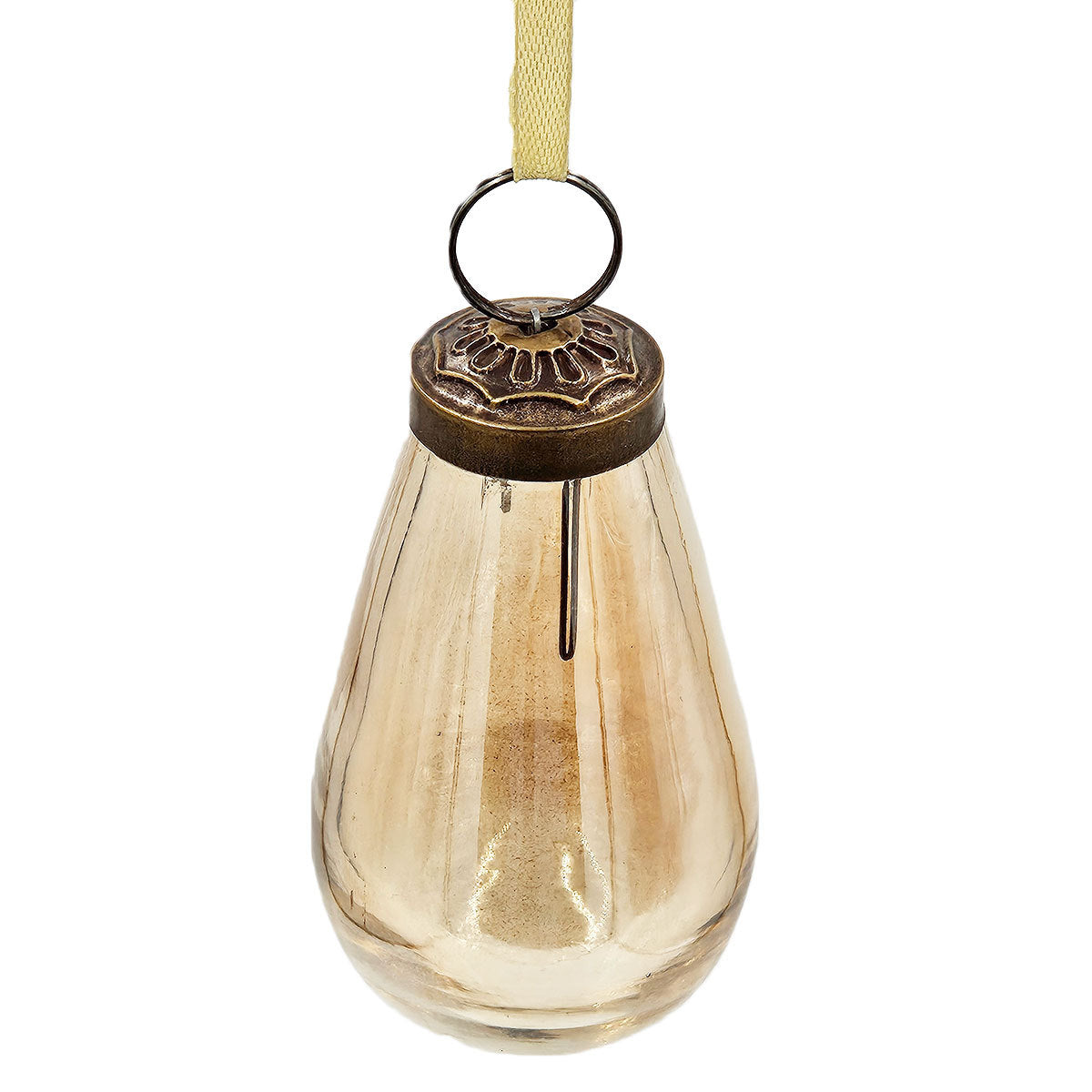 Gold Luster Tear Drop Ornament,  Set of 12