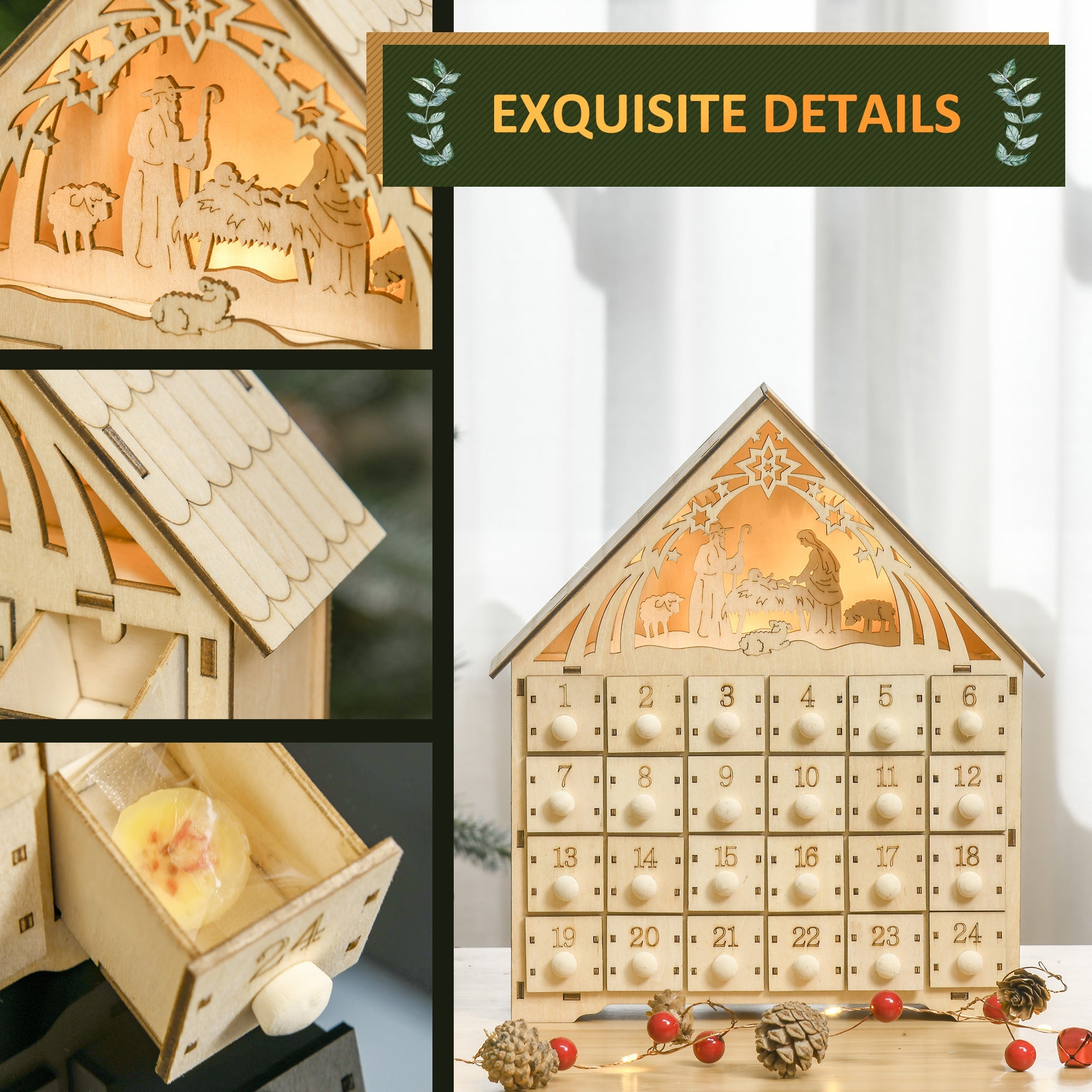 Light Up Manger Scene Advent Calendar