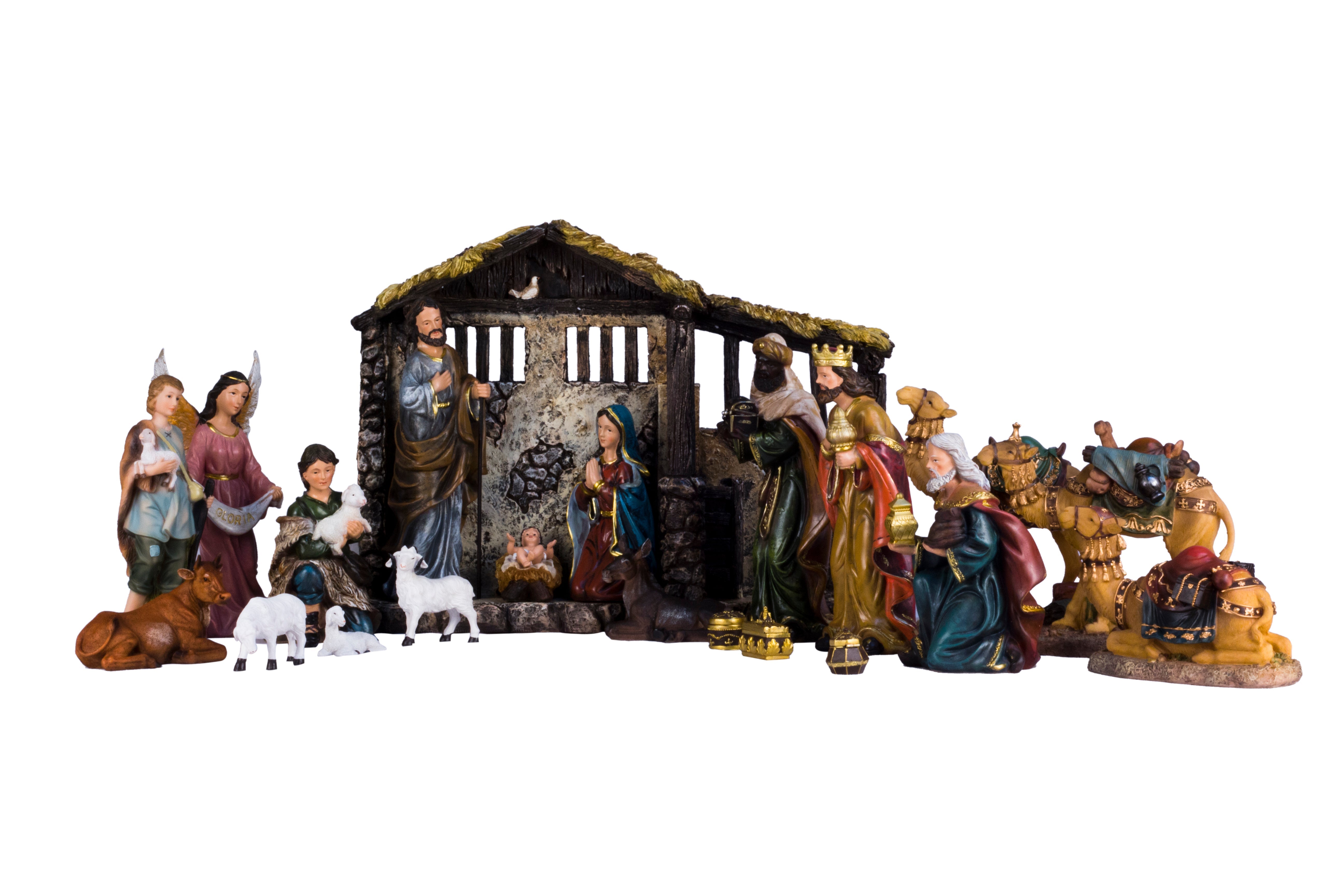 24 Piece Hand painted Nativity Scene