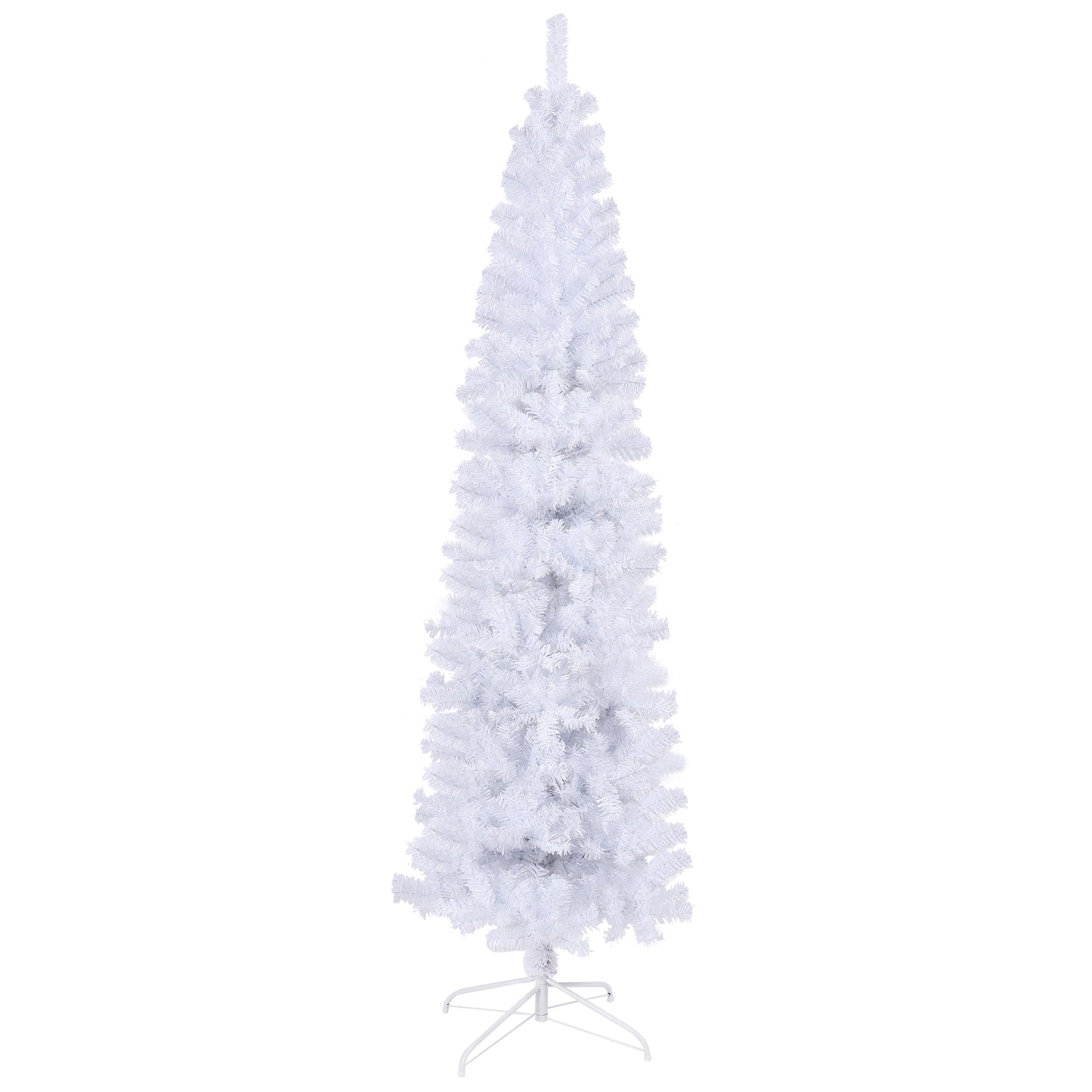 7.5FT White Slim Artificial Christmas Tree  Includes Foldable Metal Stand