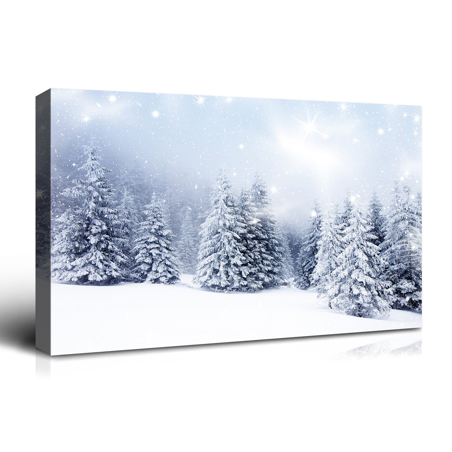 Framed Canvas Wall Art Decor - Winter Pine Forest