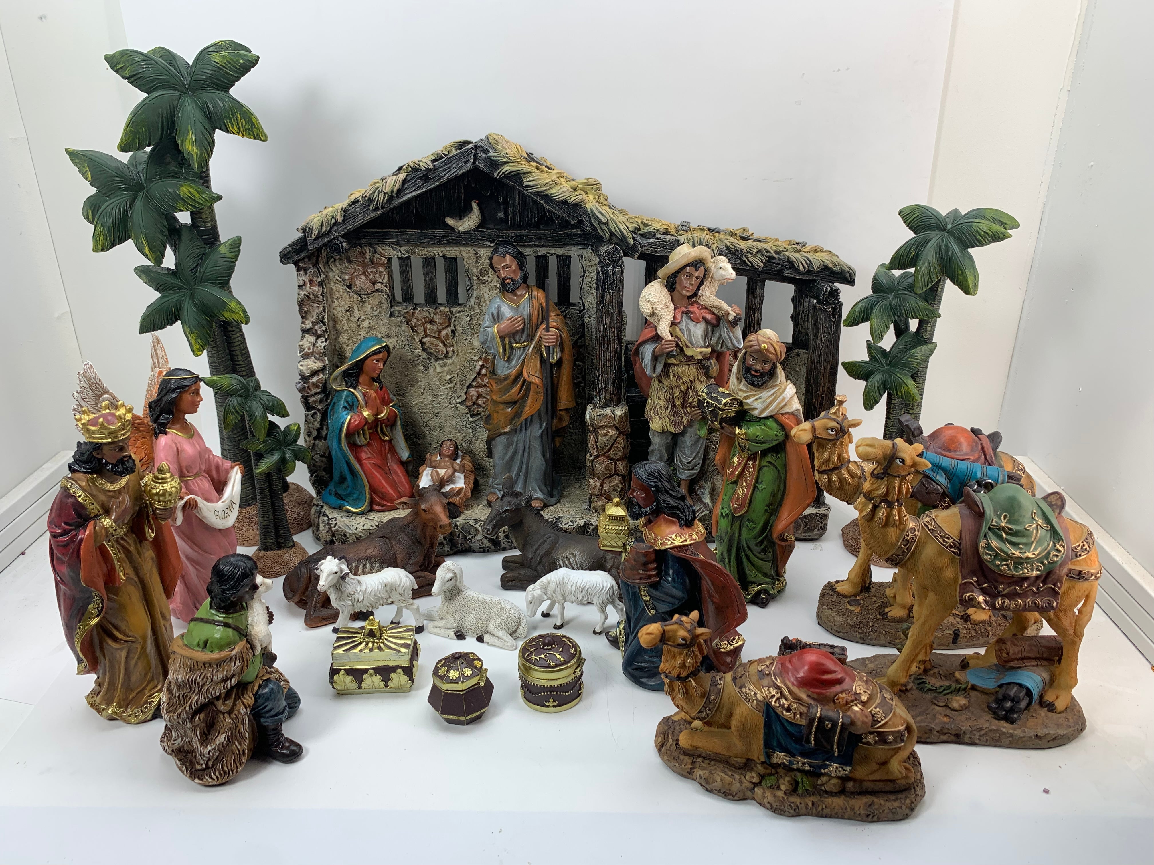 24 Piece Hand painted Nativity Scene